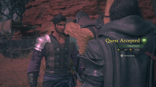 Accepting the Trading Places II Optional Quest from Theodore in the Bokhlad Markets