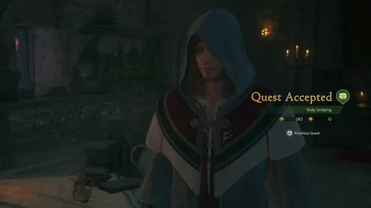 Accepting the Duty Undying quest from Cyril in Tabor