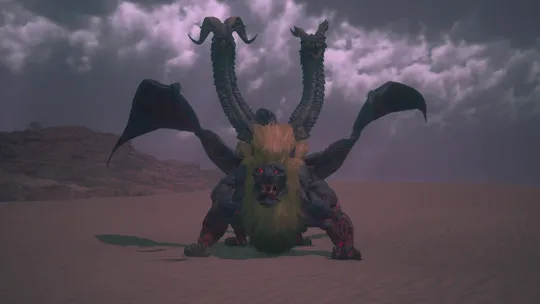 Close-up of Gorgimera during the opening of the Notorious Mark battle