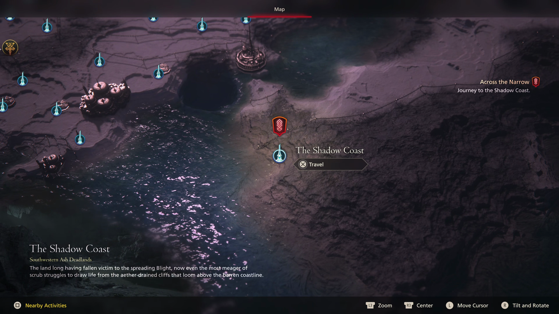 Selecting the Shadow Coast from the World Map