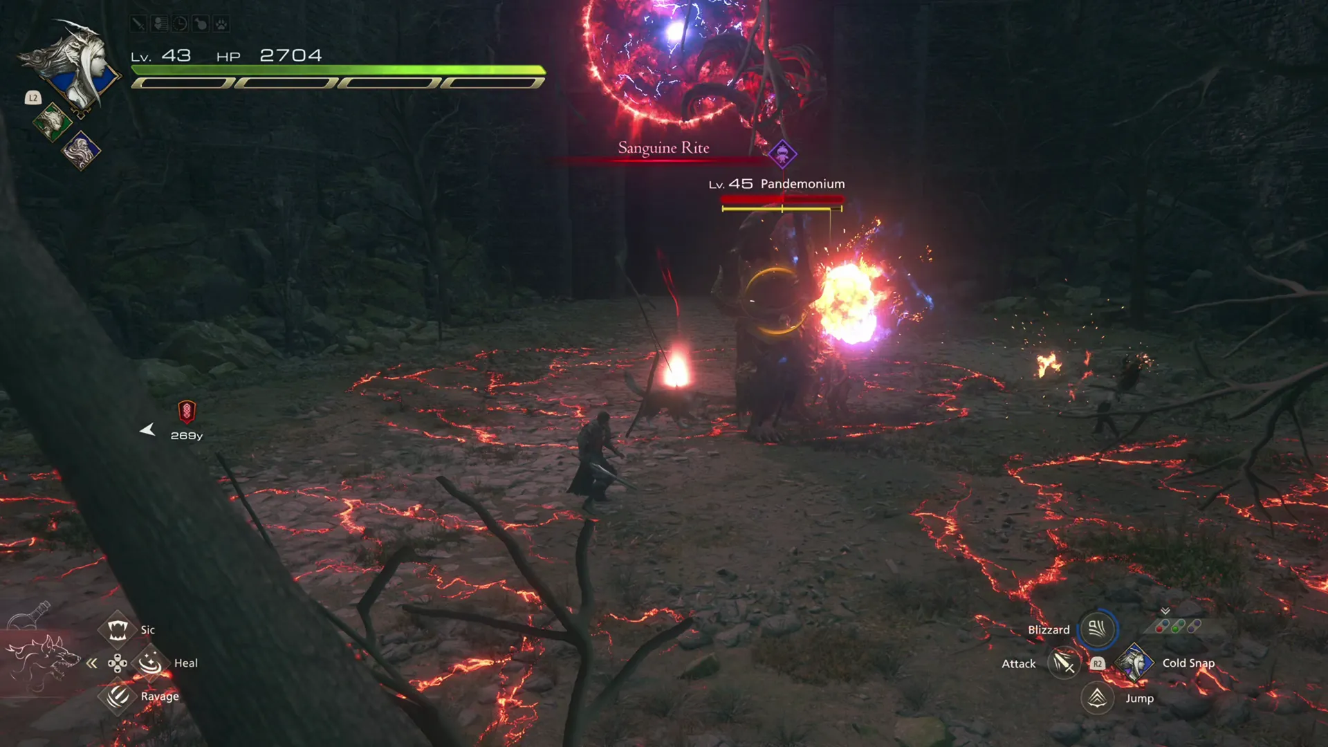 Pandemonium using its Sanguine Rite attack