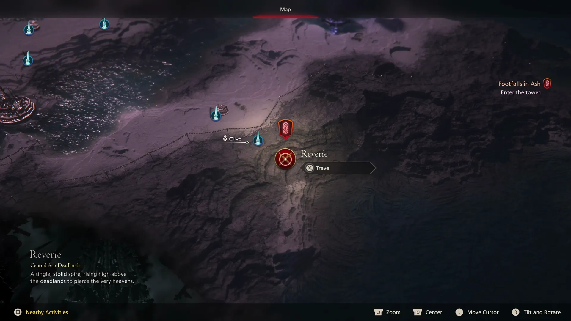 Selecting Reverie from the World Map