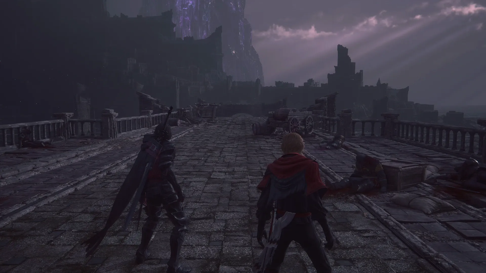 Clive and Josh walking along the bridge towards Drake’s Spine