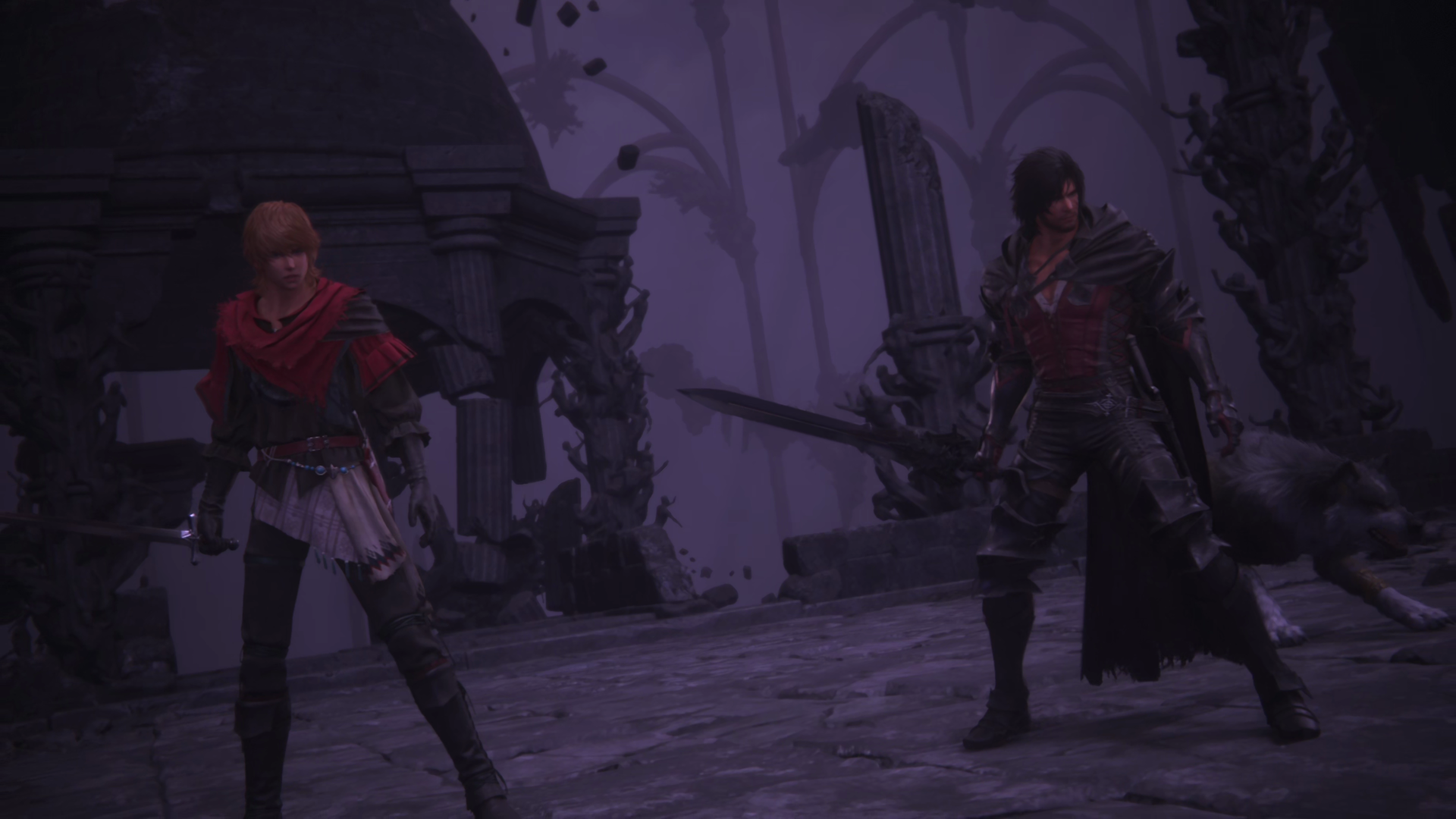 Clive and Joshua preparing to battle against Ultima