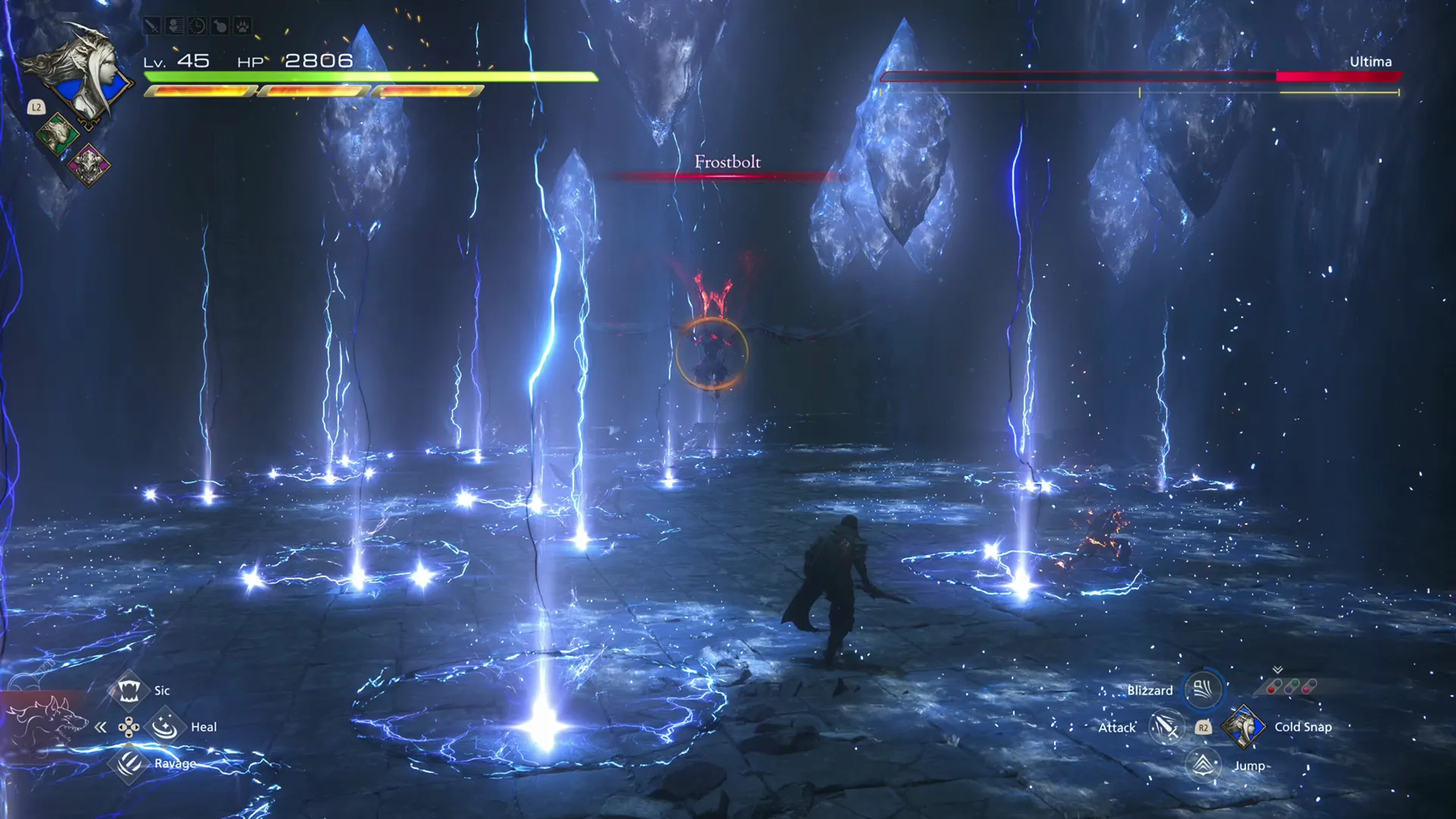 Ultima using his Frostbolt attack