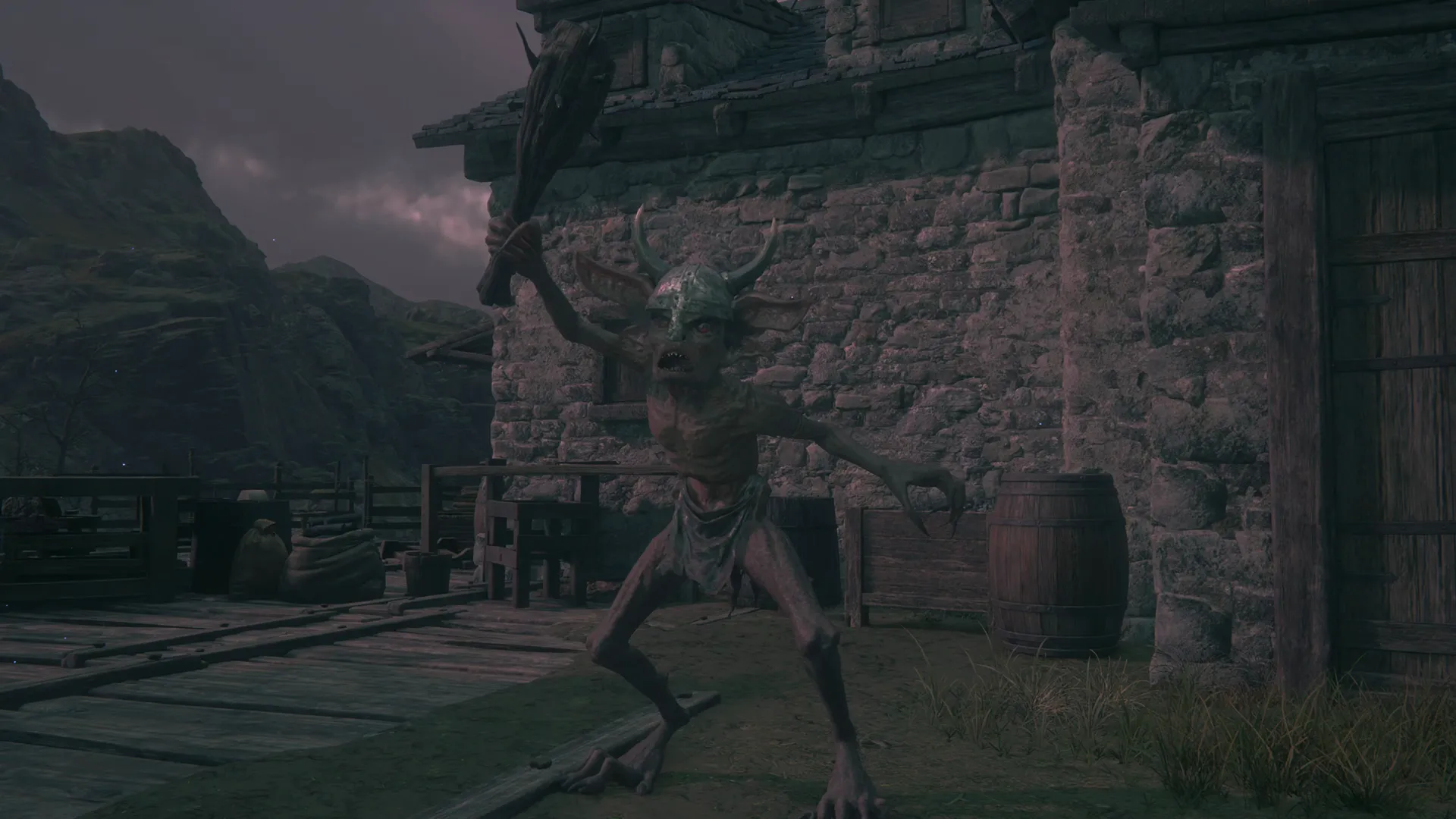 Close-up of Gobermouch at the start of the Notorious Mark battle in Eistla