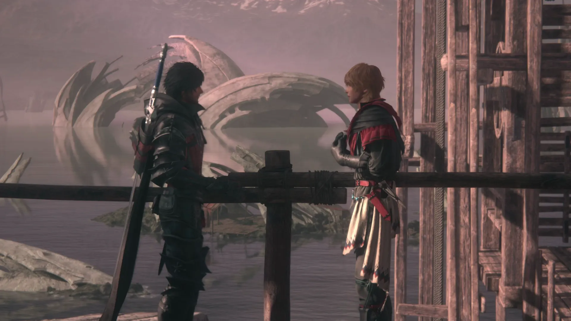 Clive and Joshua speaking on the balcony of the Hideaway