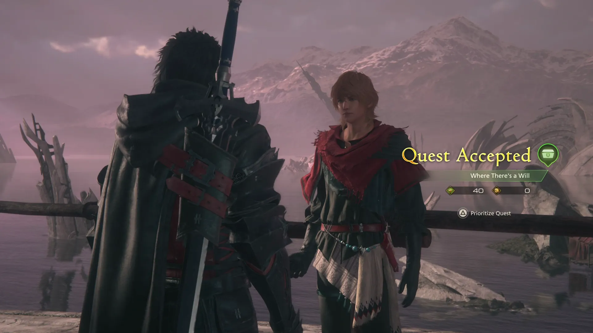 Accepting the Where There’s a Will Optional Quest from Joshua out on the balcony