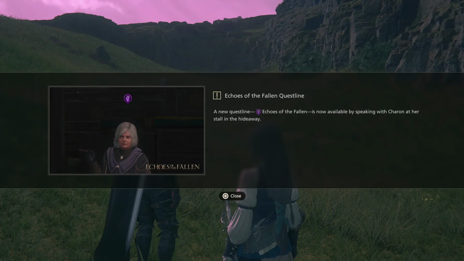 Echoes of the Fallen quest line becoming available through tutorial message