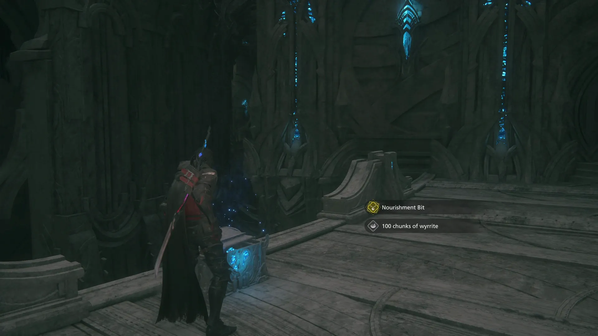 Opening a treasure coffer which contains the Nourishment Bit accessory