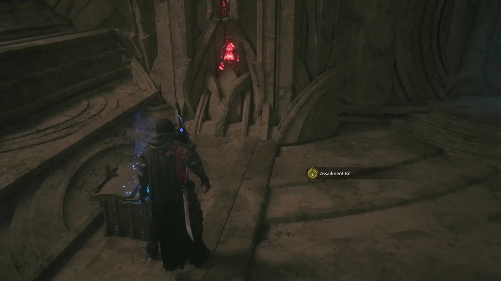 Opening a treasure coffer that contains an Assailment Bit accessory