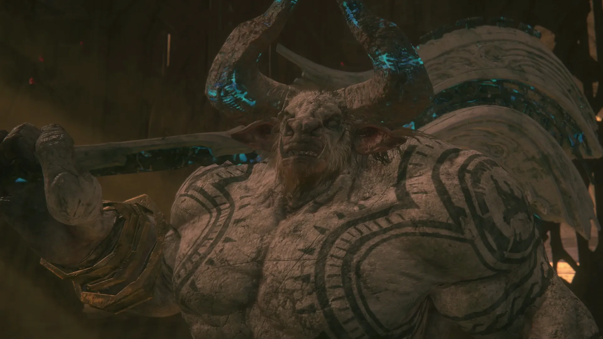 Close-up of Asterios, a mini-boss, fought in the Upper Ring