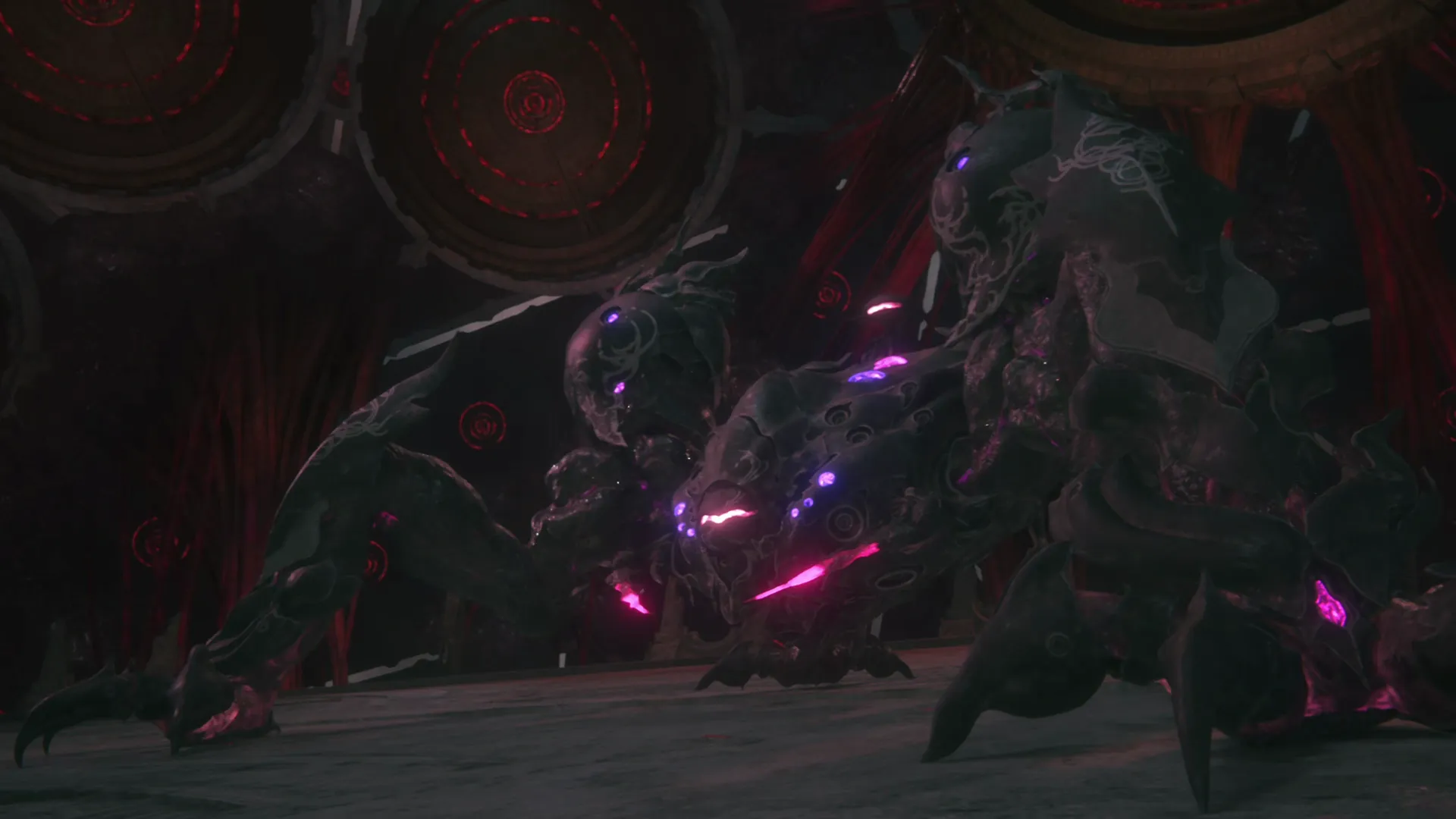 Close-up of Omega during phase one of the boss battle