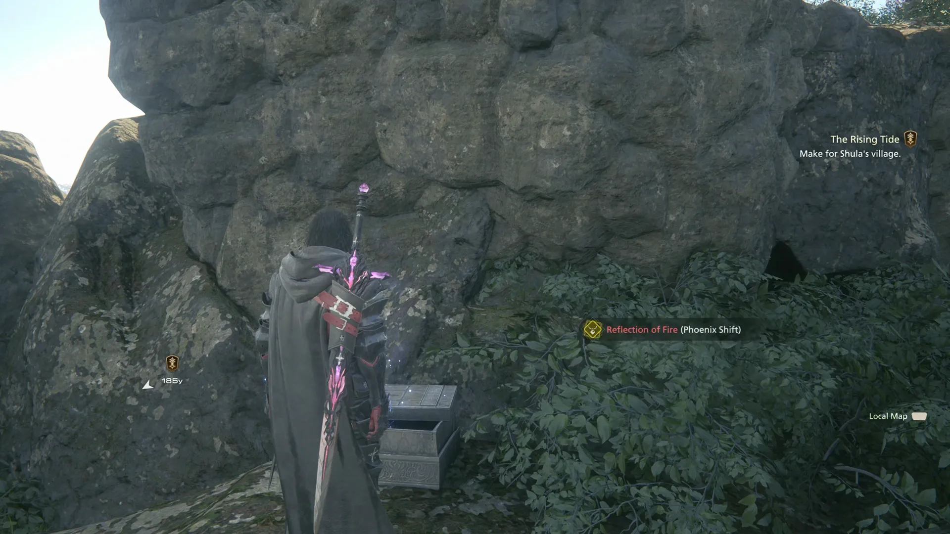 Opening the treasure coffer along Cloaktop that contains the Reflection of Fire (Phoenix Shift) accessory