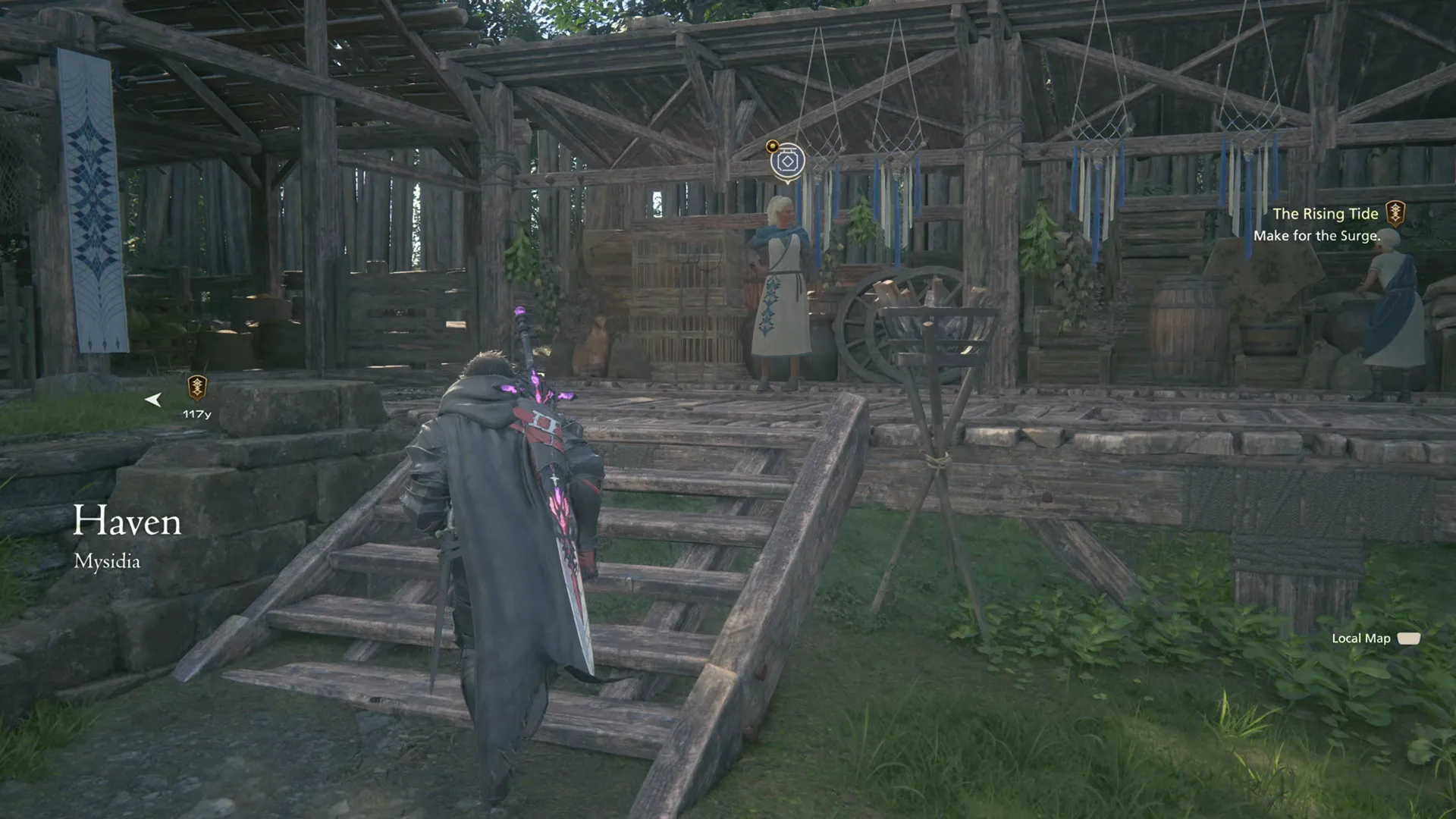 Walking up the stairs towards the Haven Stores which are now accessible