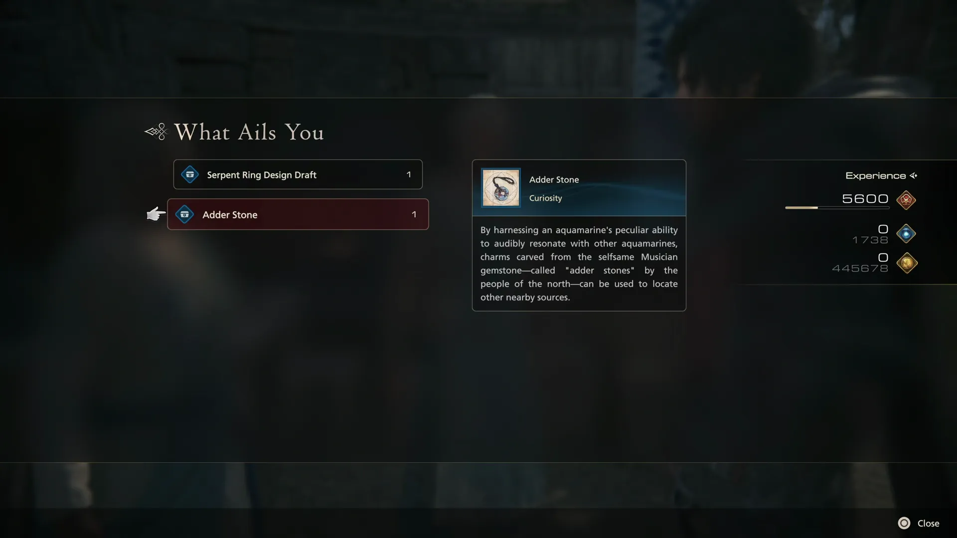 Adder Stone reward from What Ails You quest