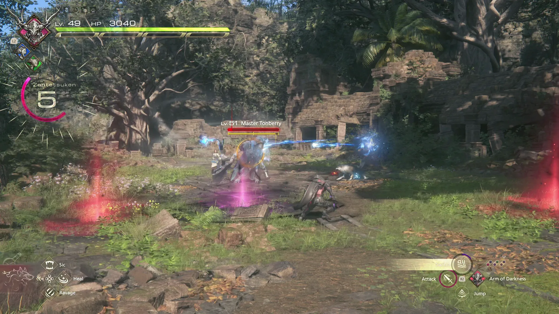 Master Tonberry nearly defeated as it uses its Lantern Magic attack