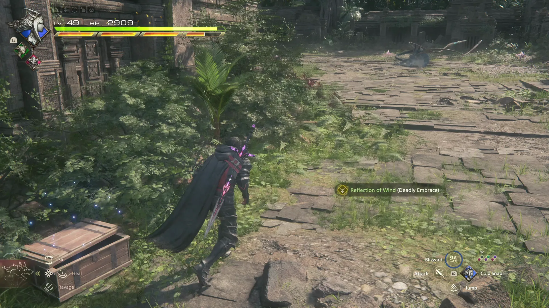 Obtaining the Reflection of Wind (Deadly Embrace) accessory from a treasure coffer