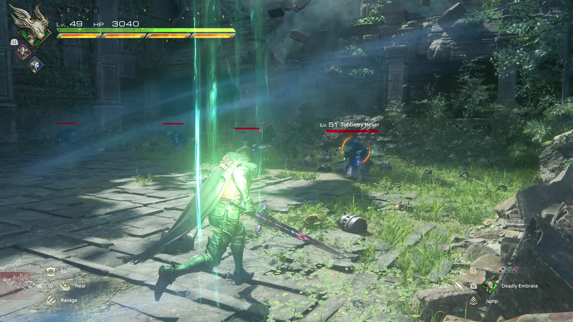 Clive approaching a group of Tonberry Hexers