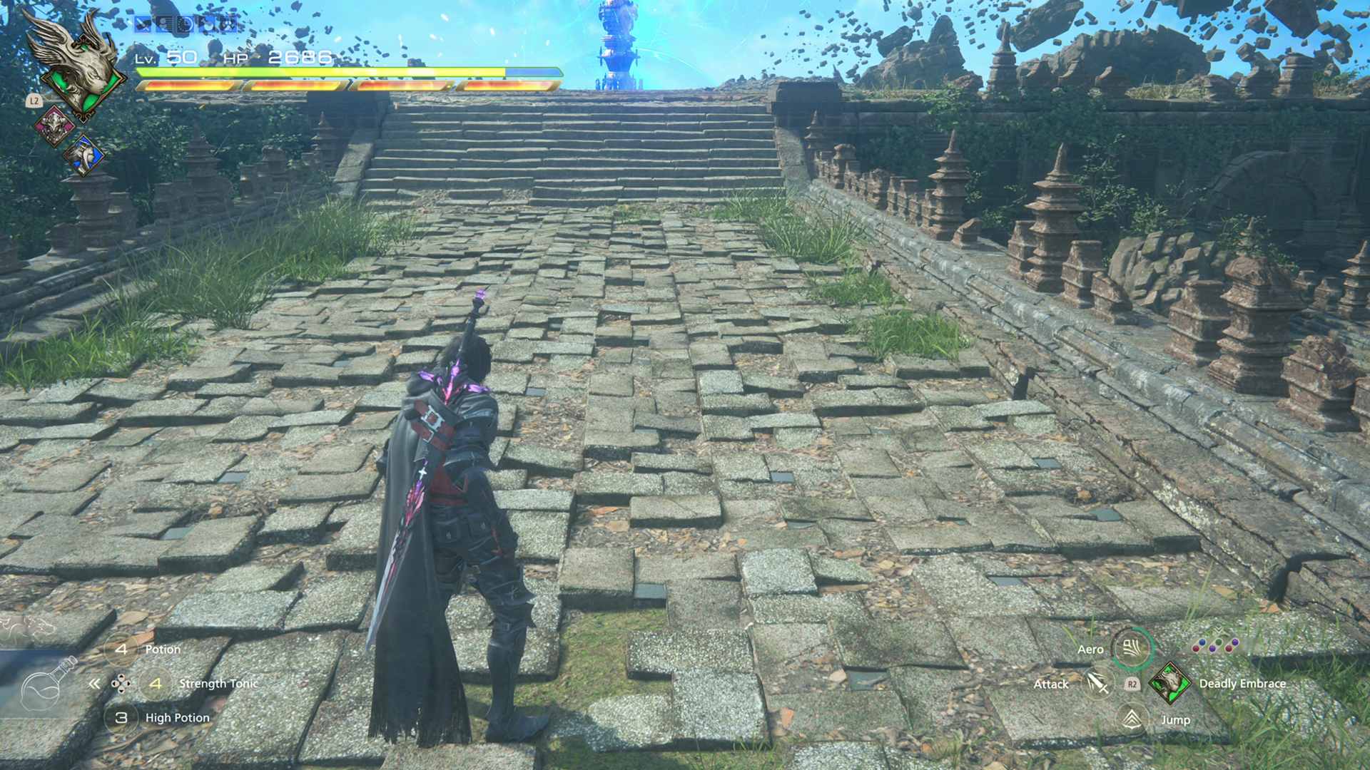 The bridge leading to the battlefield area where you'll fight Timekeeper