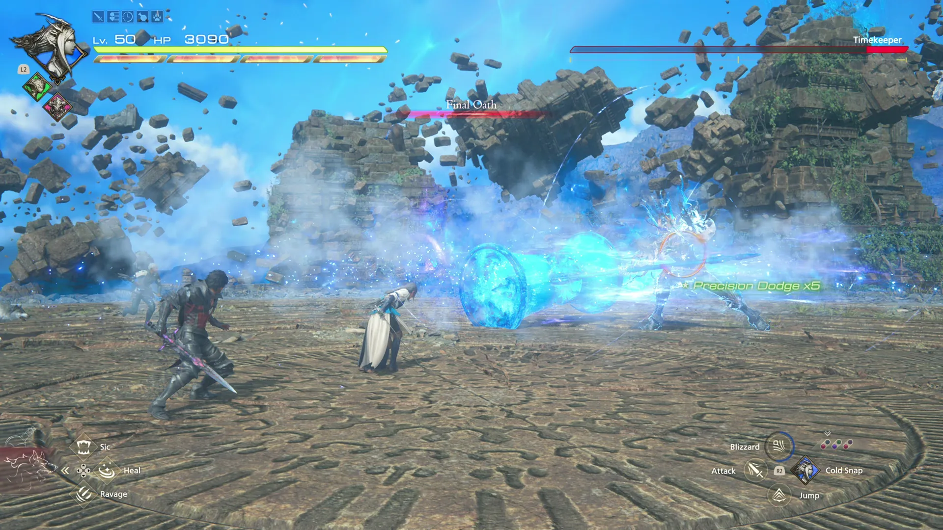 Timekeeper using its Final Oath attack at the end of phase 3 of the boss battle