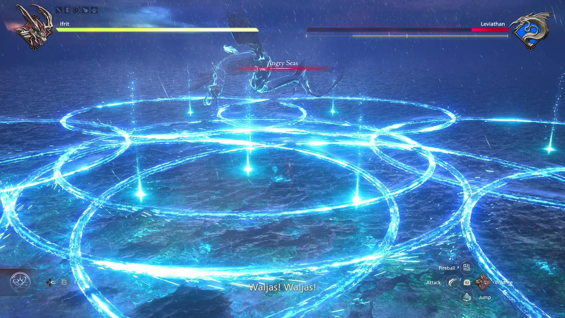 Leviathan using its Angry Seas attack