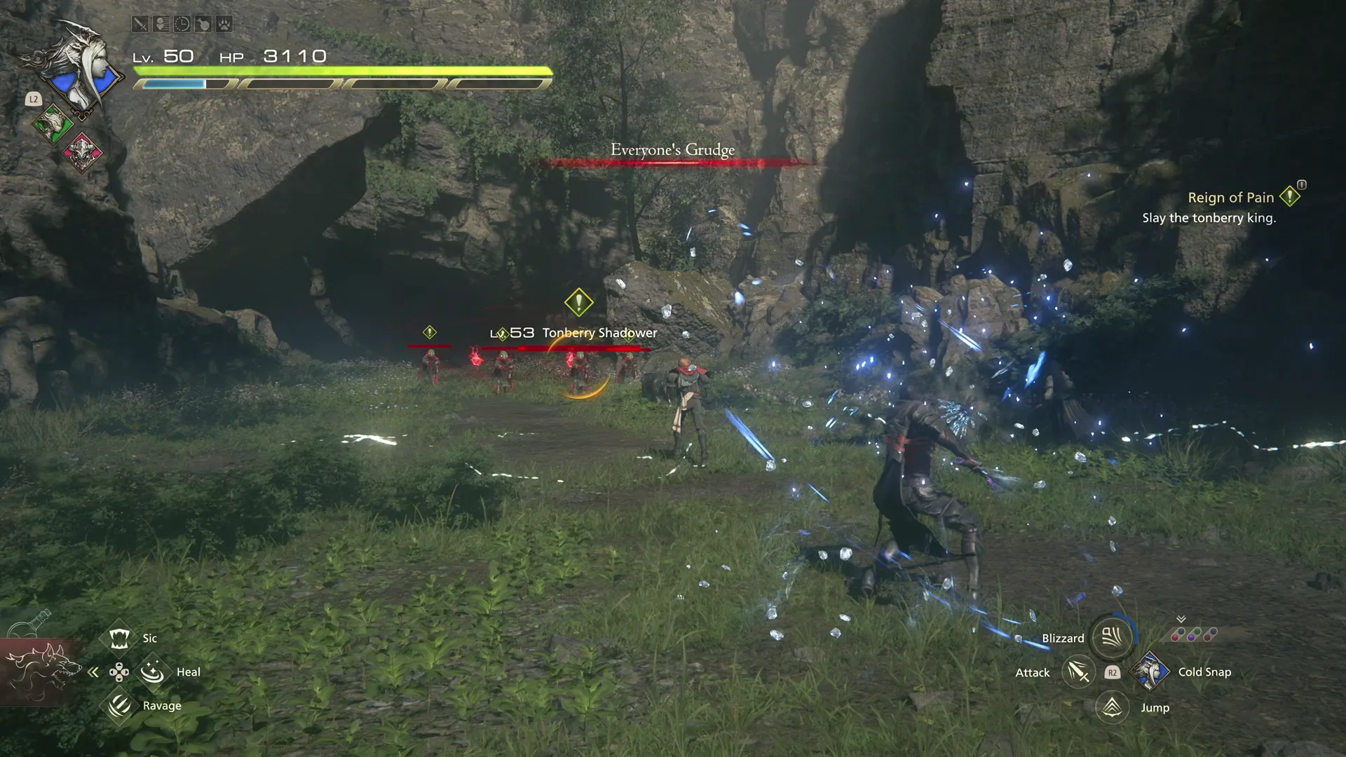 Tonberry King using its Everyone’s Grudge attack against Clive