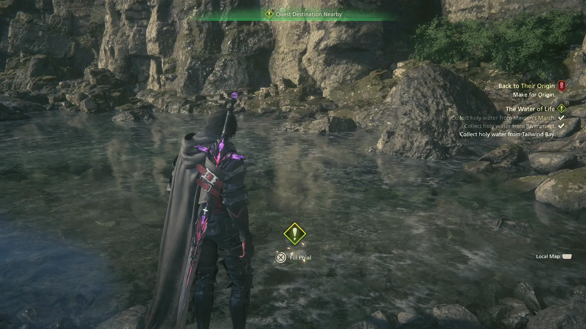 Filling the third phial from the water in the ocean