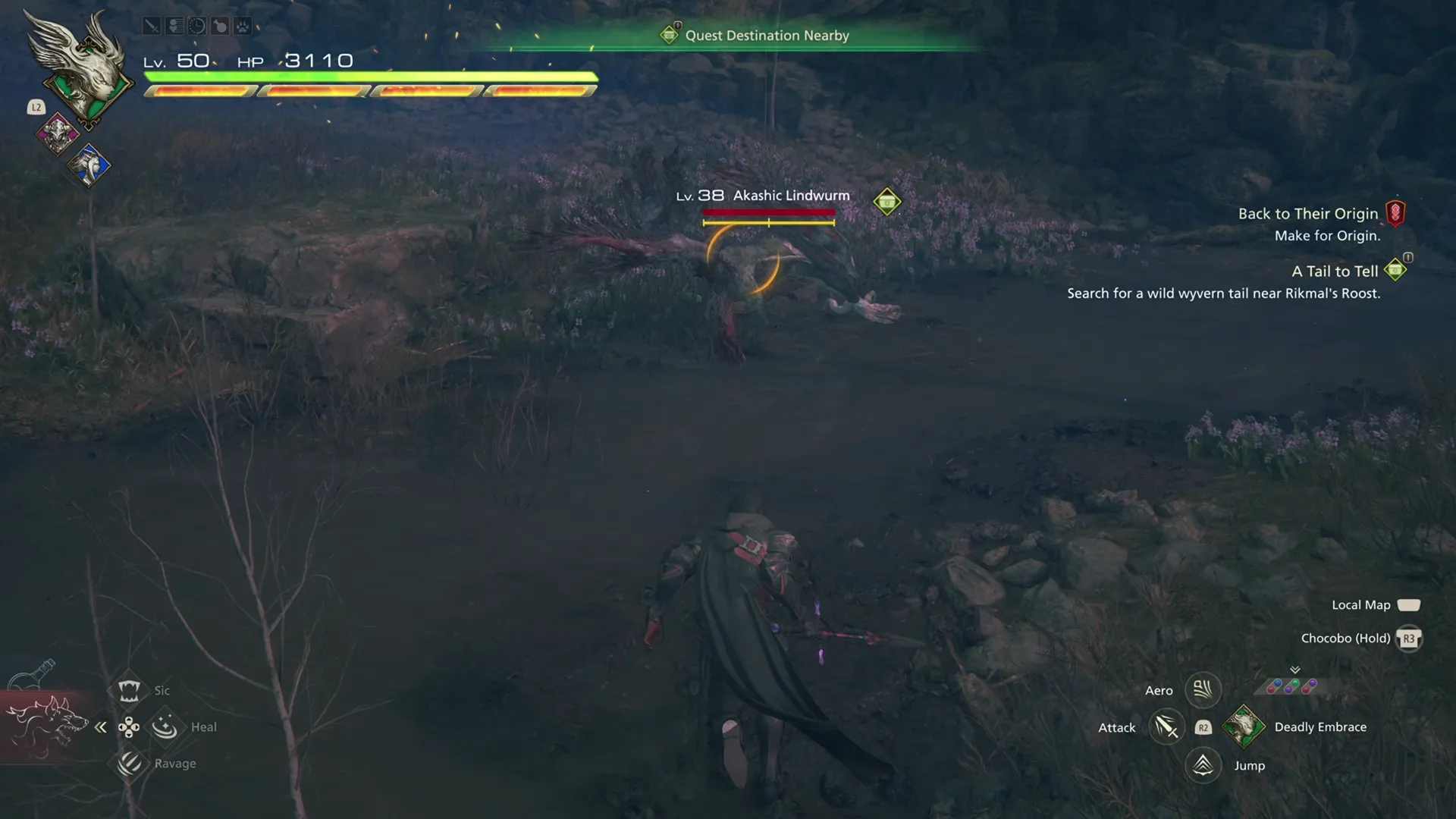 Battle against an Akashic Lindurm near Rikmal’s Roost