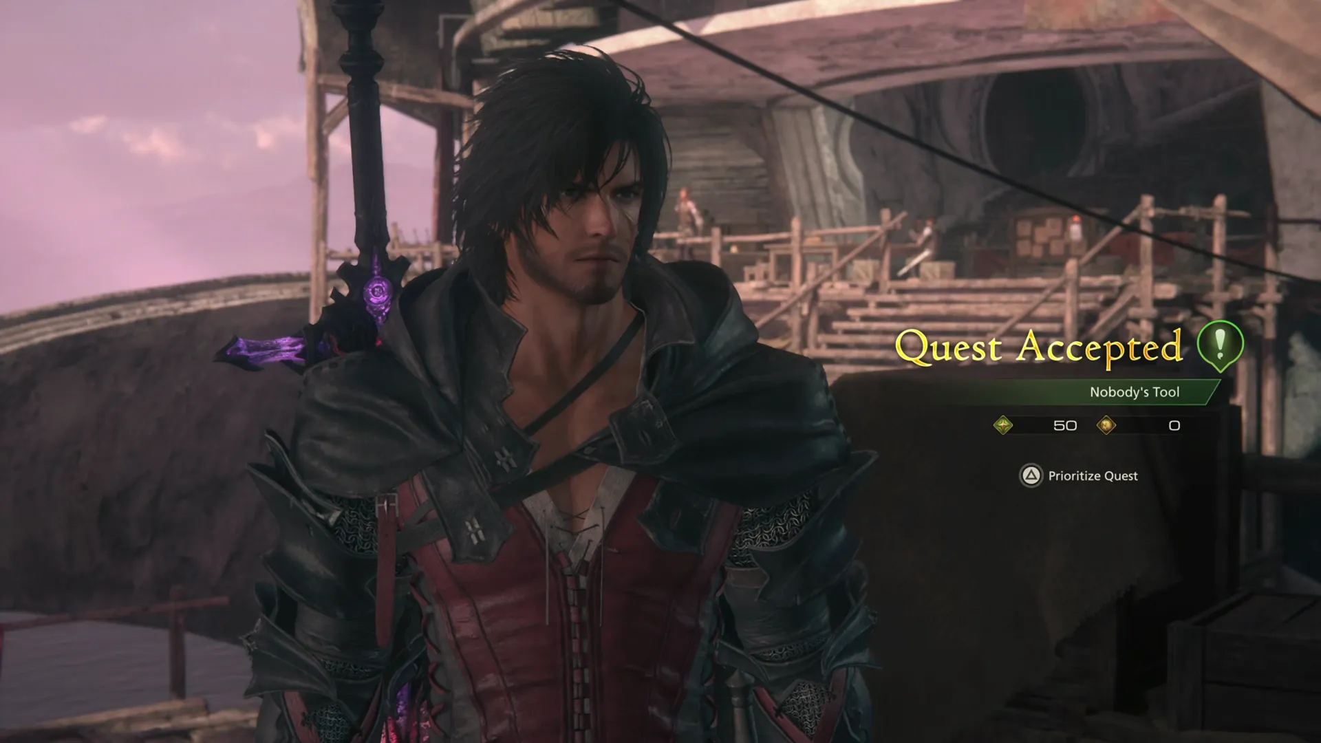 Accepting the Nobody’s Tool Optional Quest from Dorys at the Hideaway