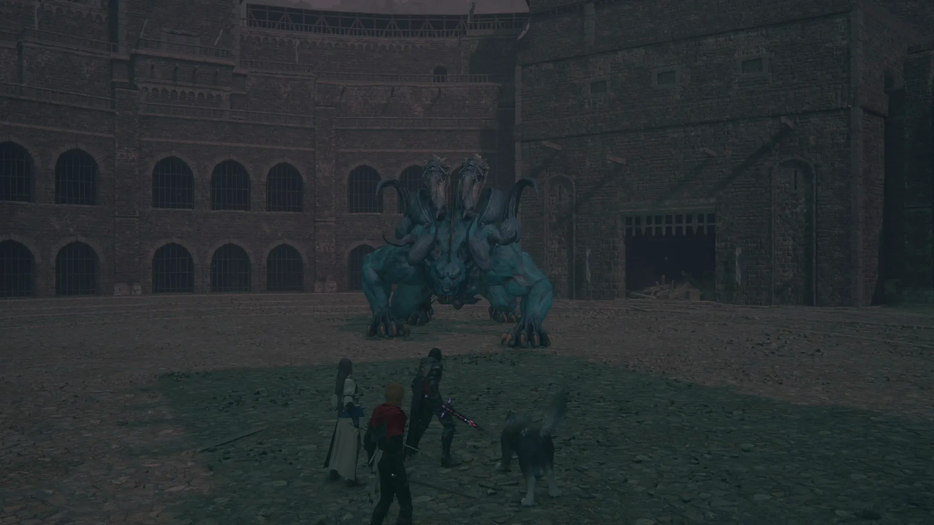Close-up of Kuza Beast at the start of the Notorious Mark battle in Balmung Dark