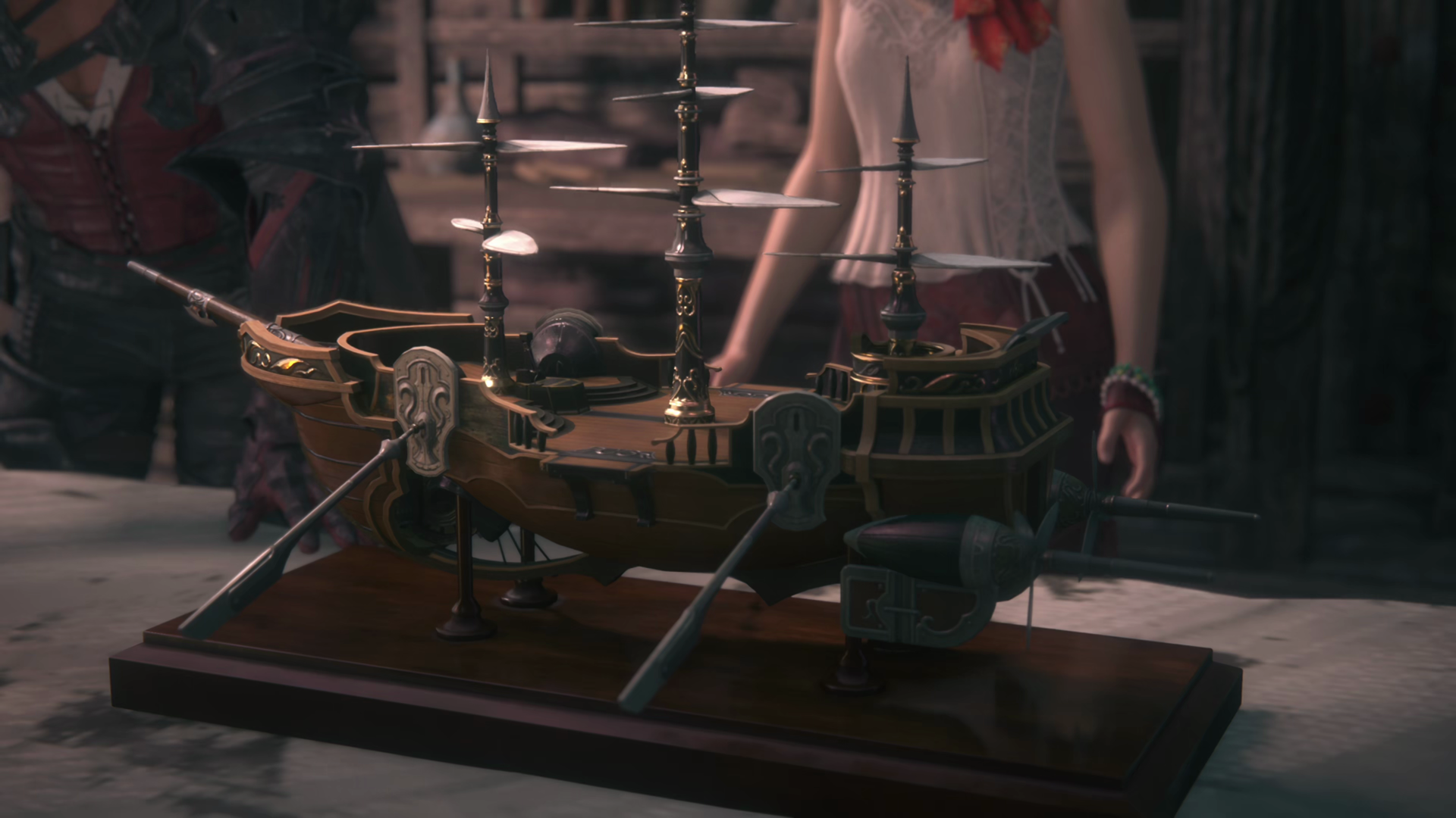 Close-up of Mid’s model airship after completing the quest