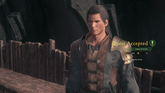 Accepting the Litany of Errors Optional Quest from Herman in the Atrium of the Hideaway