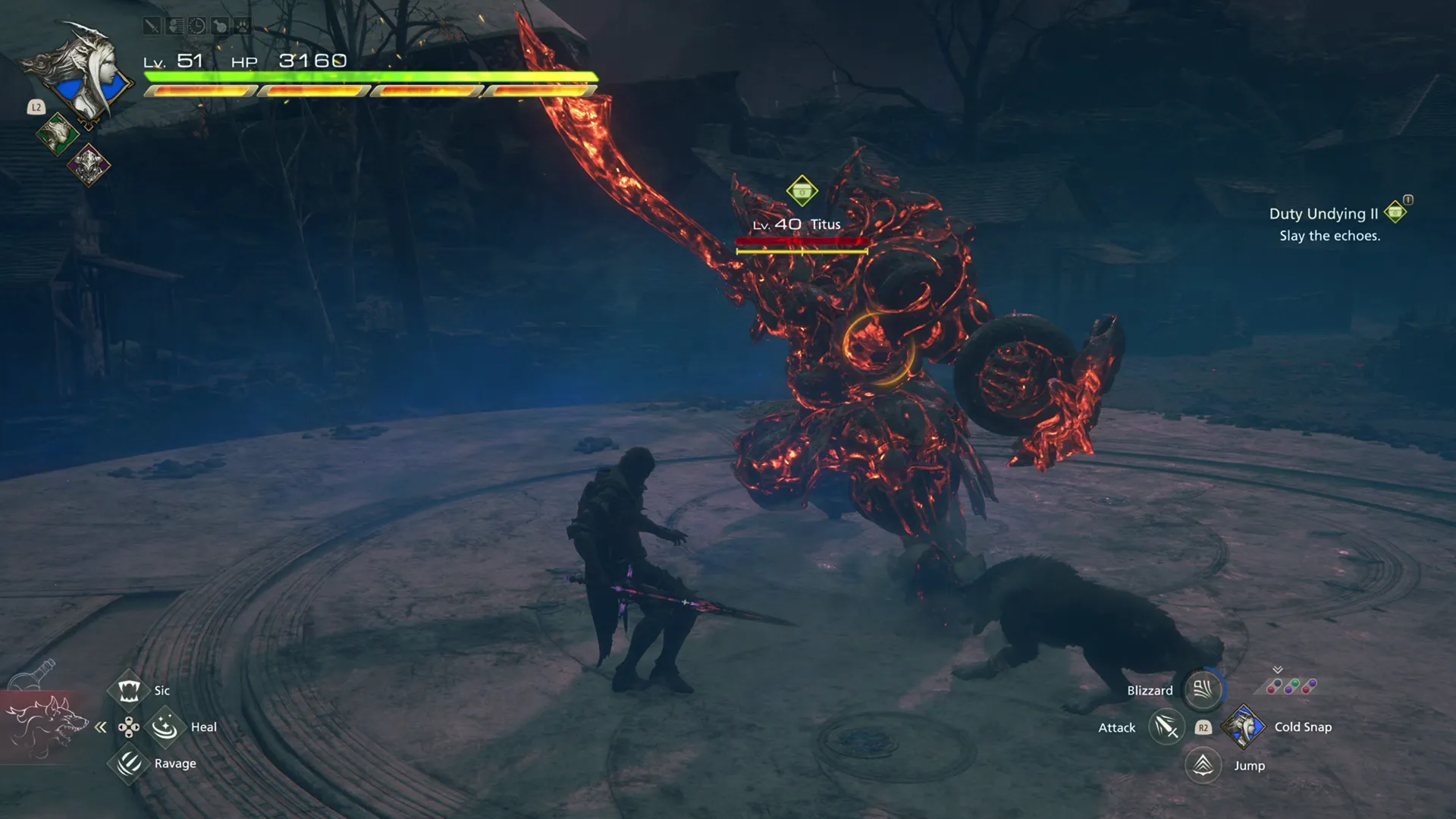 Battle against Titus during the Duty Undying II quest