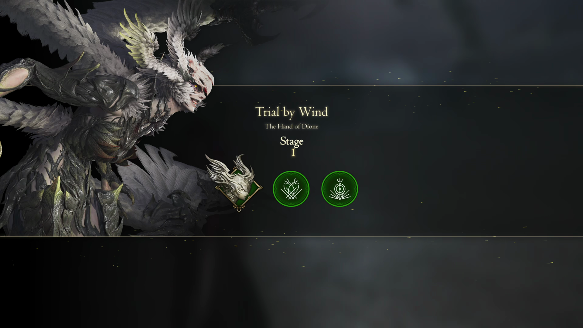 Initiation screen for Stage 1 of the Trial by Wind