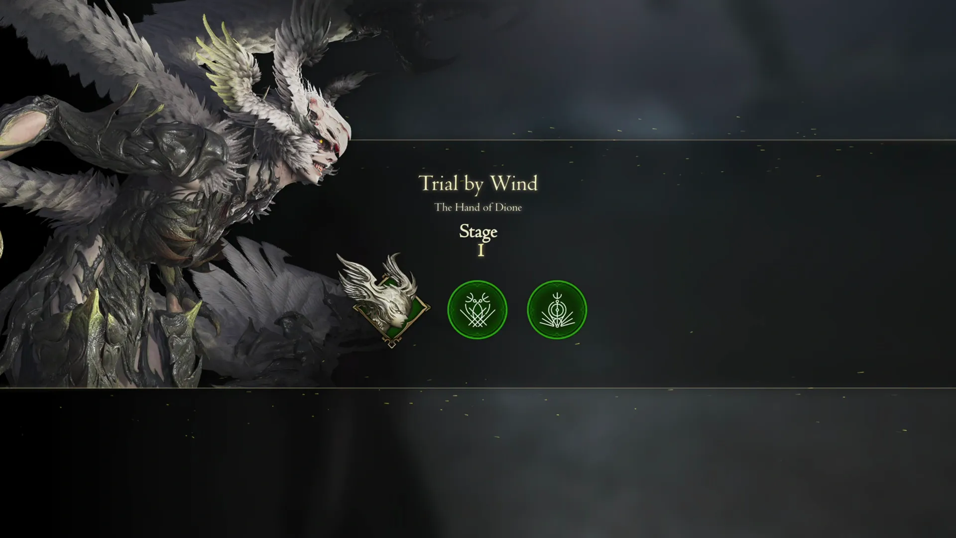 Initiation screen for Stage 1 of the Trial by Wind