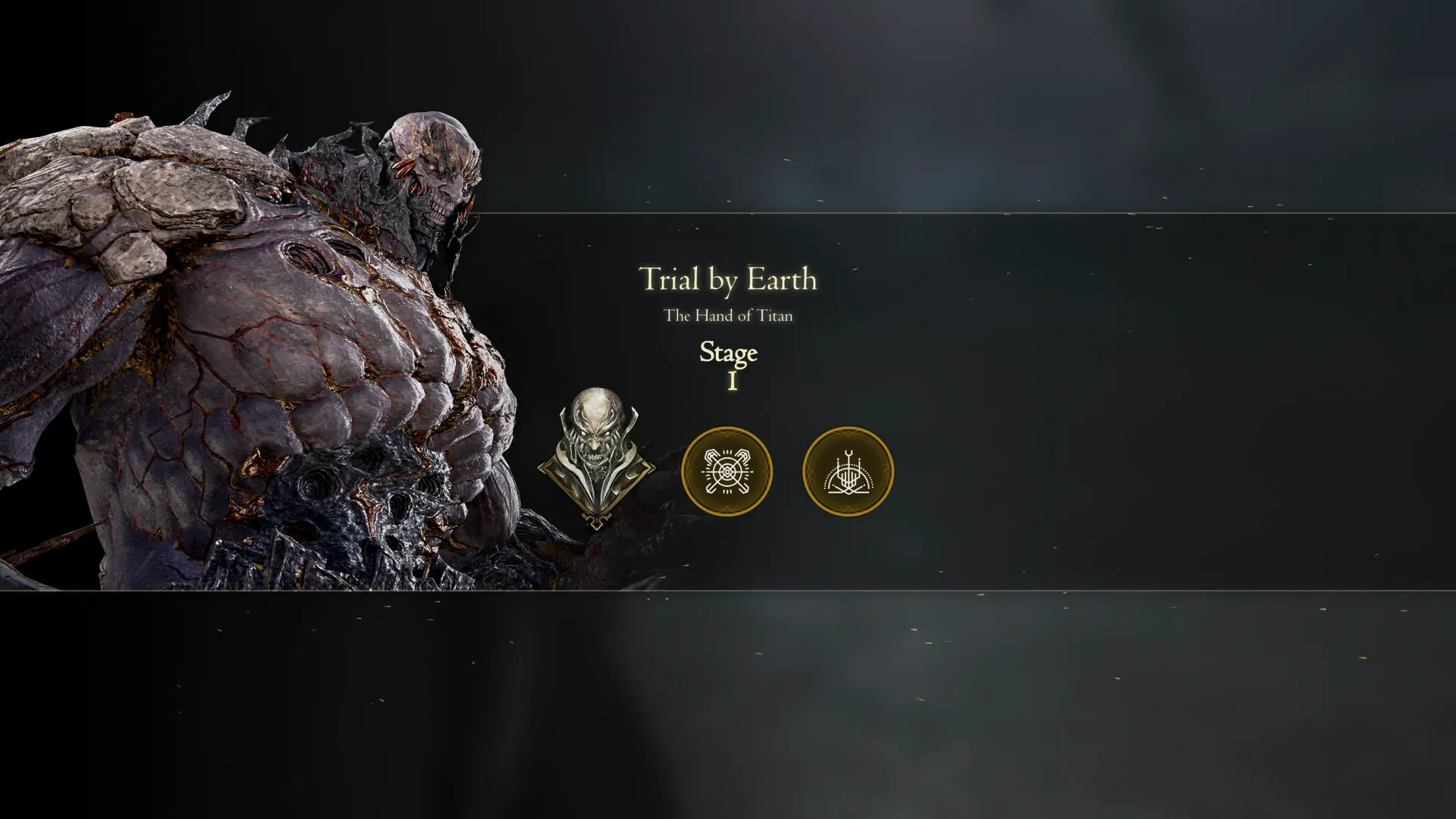 Initiation screen for Stage 1 of the Trial by Earth