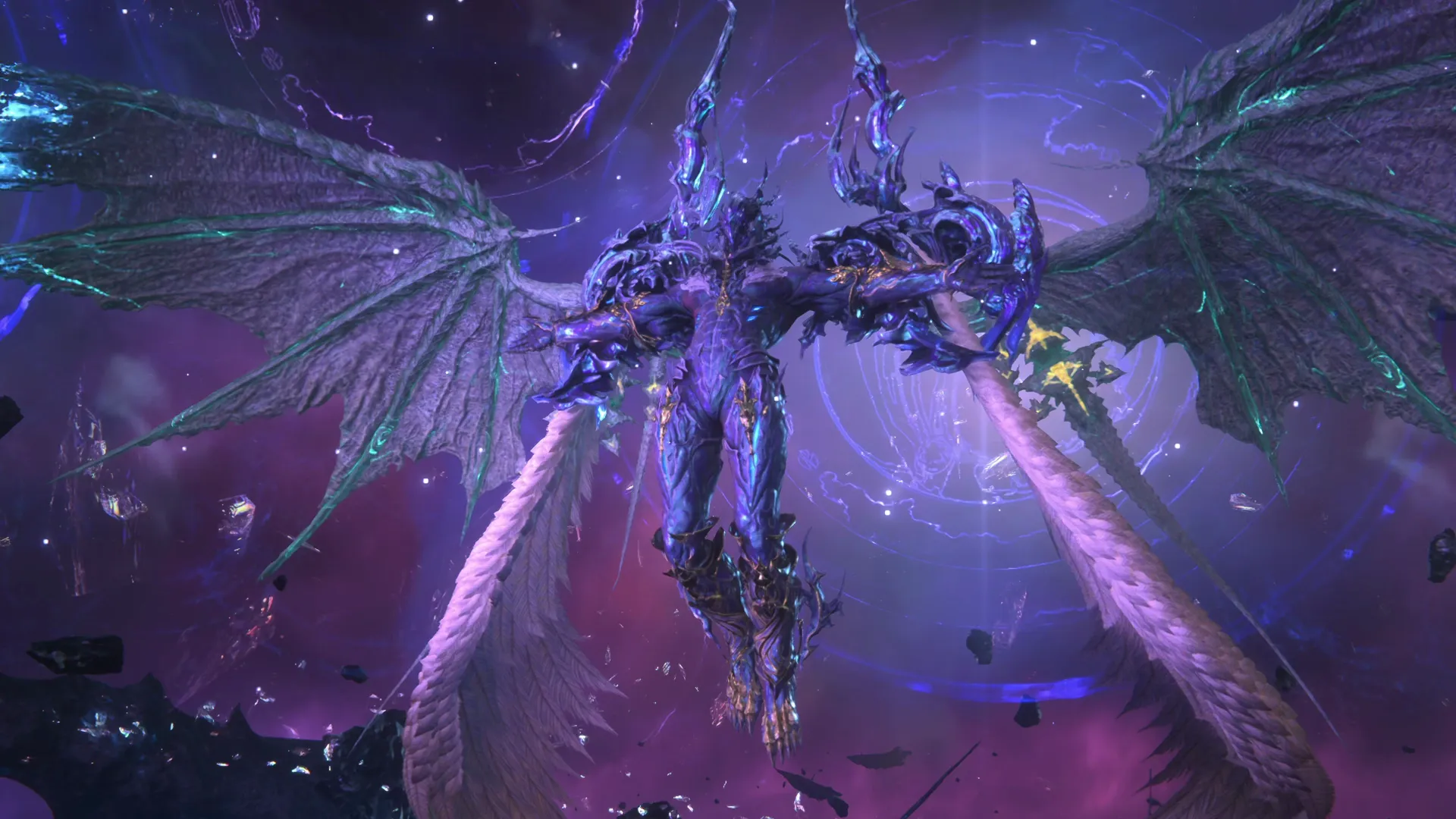 Close-up of Ultimalius during the cinematics that take place with each of the elements