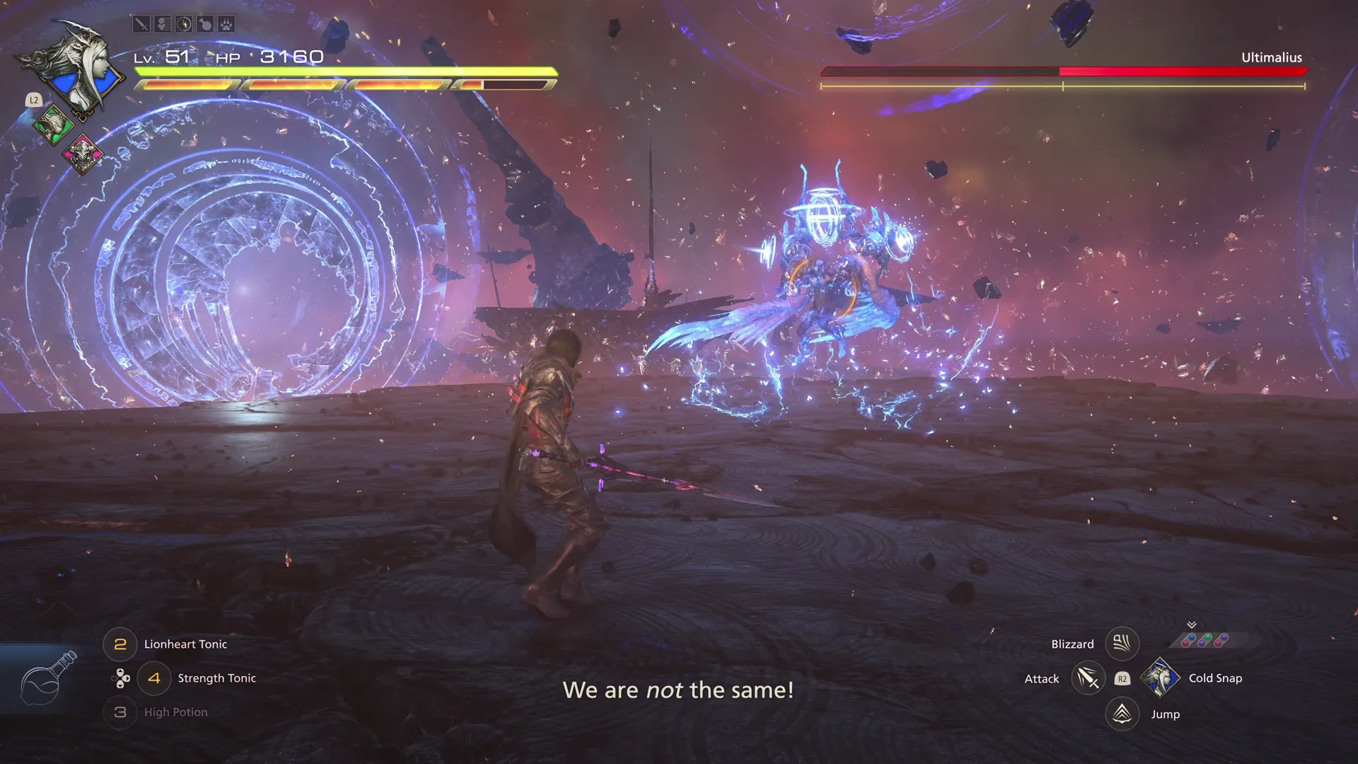 Beginning of the final phase of the fight against Limit Break Ultimalius