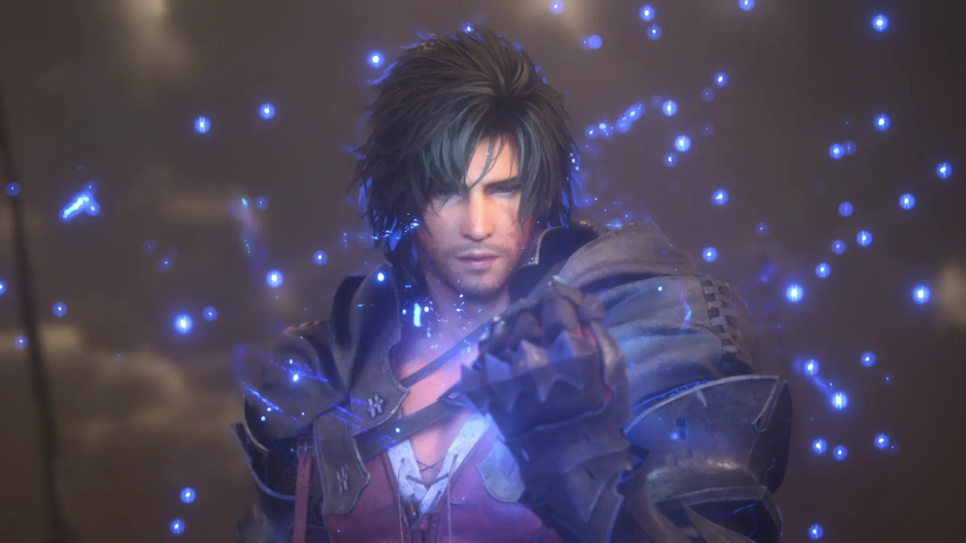 Close-up of Clive during the final video of the game