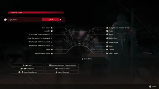 Accessing the Controls screen in the main menu