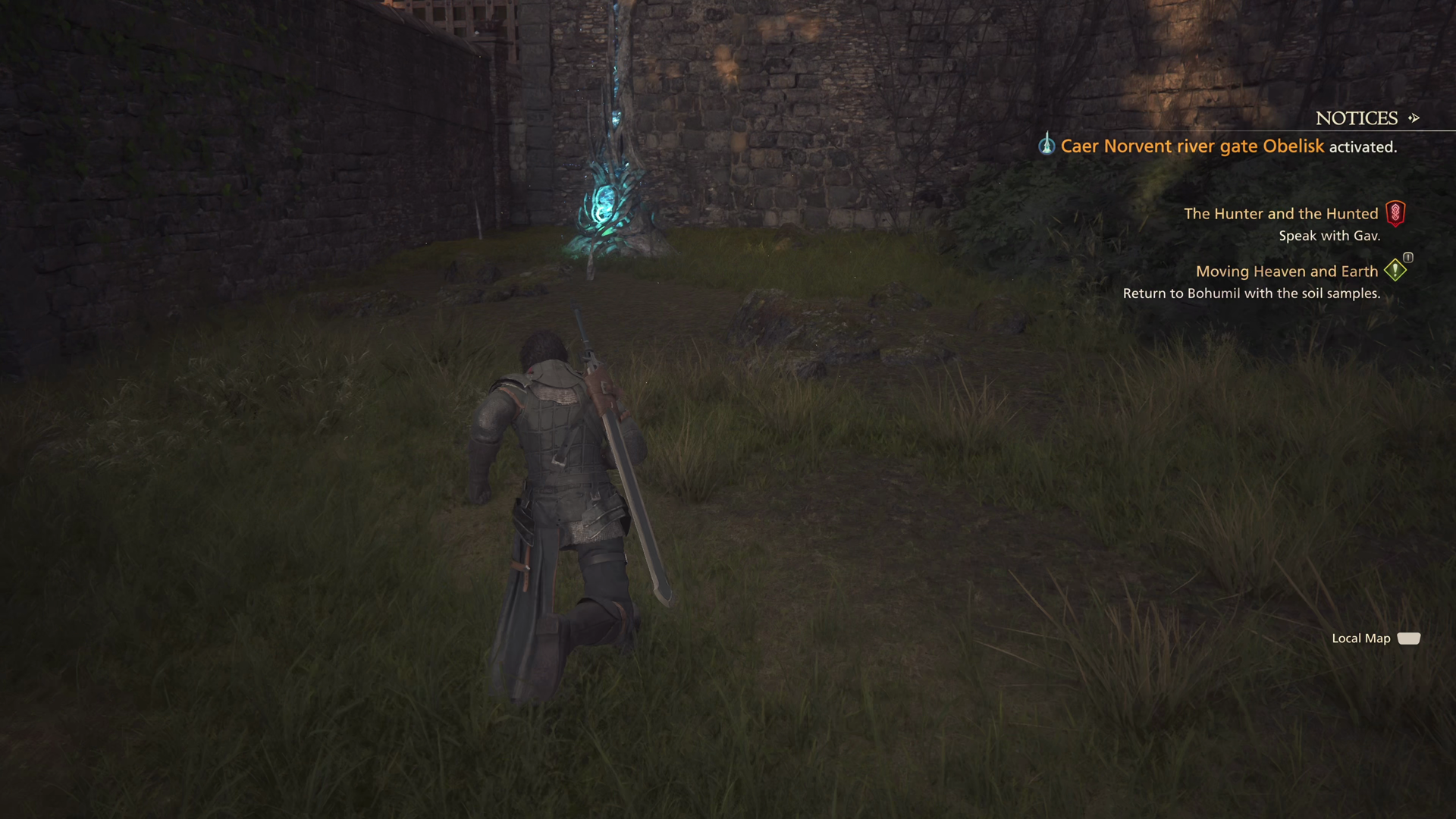 Activating the Caer Norvent river gate Obelisk