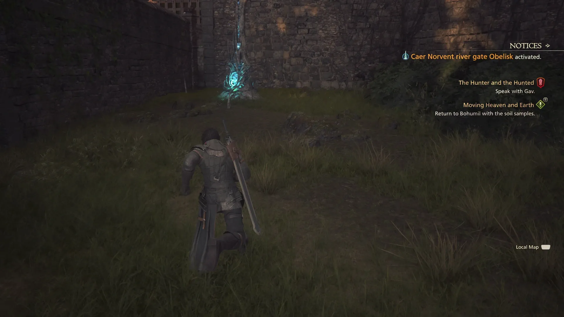 Activating the Caer Norvent river gate Obelisk