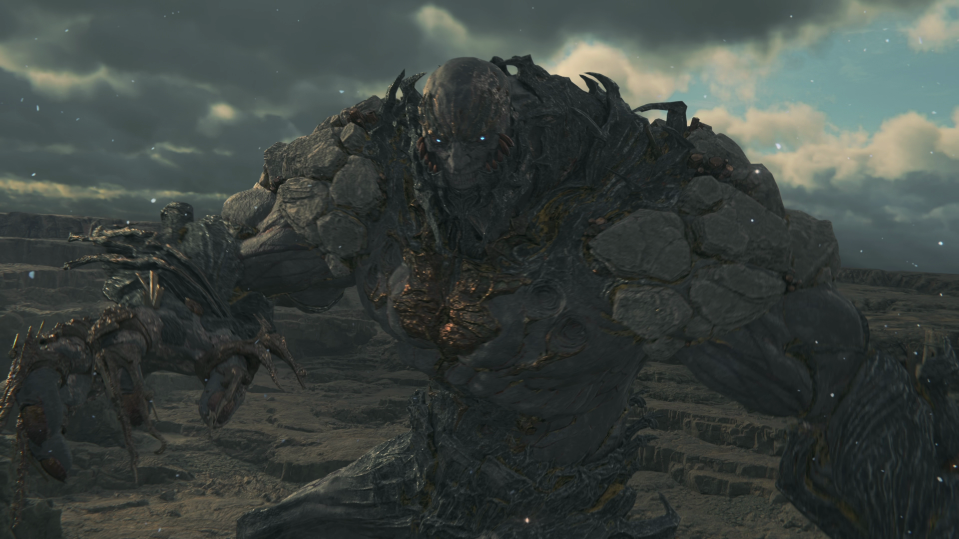Close-up of Titan during the game’s opening cinematic during the battle against Shiva