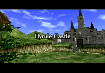 The Hyrule Castle title screen