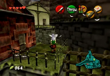 Using a Cucco to get across the fence into the northeast section of Kakariko Village