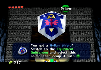 Treasure chest containing a Hylian Shield in the Kakariko Village Graveyard