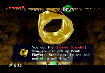 The Goron’s Bracelet for pulling Bomb Flowers