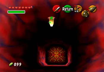 Aiming at the switch to get through into the next room