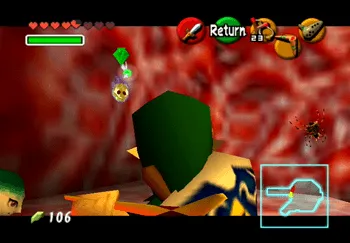 Location of the Gold Skulltula inside Lord Jabu Jabu’s Belly